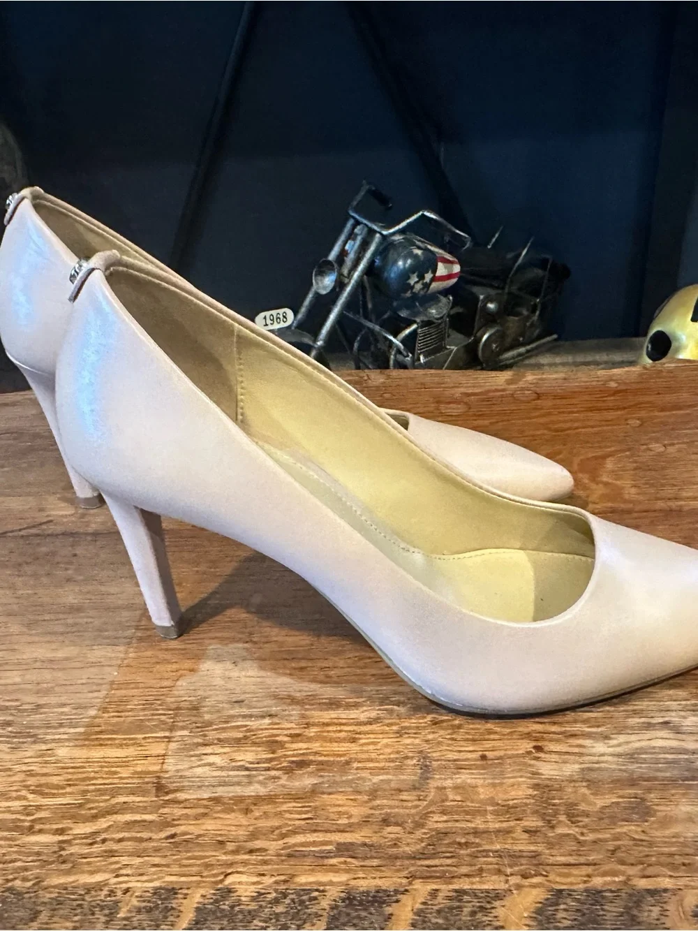 Michael Kors Blush Pointed-Toe Leather Pumps